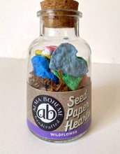 Load image into Gallery viewer, Alma Boheme Handmade - Wildflower Seed Paper Hearts in glass jar with cork lid